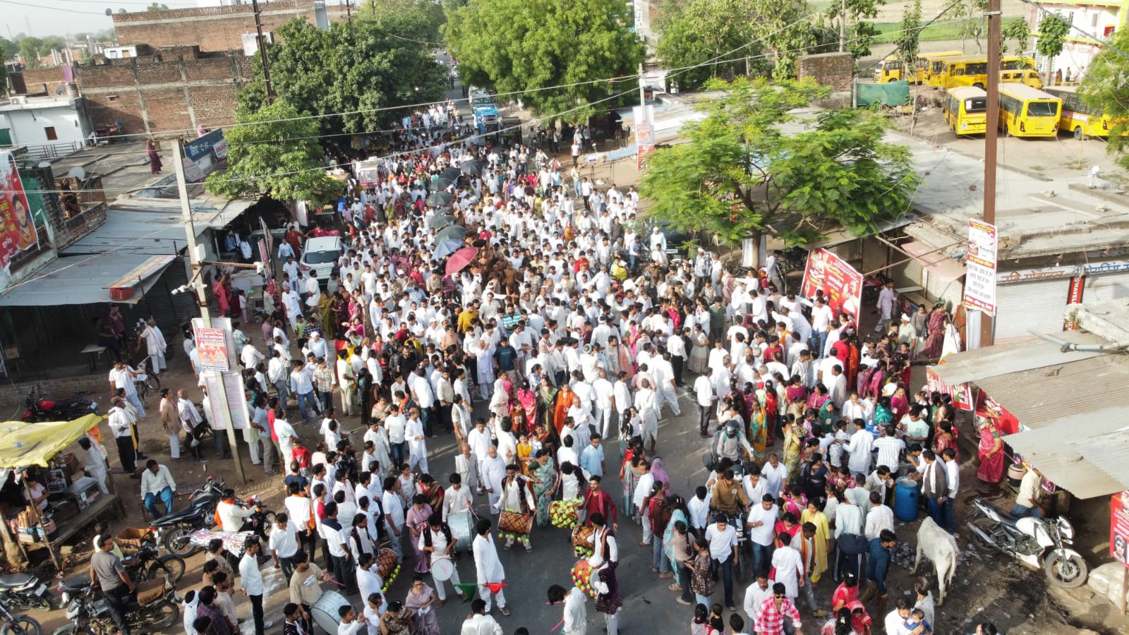 पट्टाचार्य विशुद्ध सागर जी महाराज का उमरी प्रवेश: भगवान महावीर स्वामी तीर्थस्थली का भव्य शिलान्यास